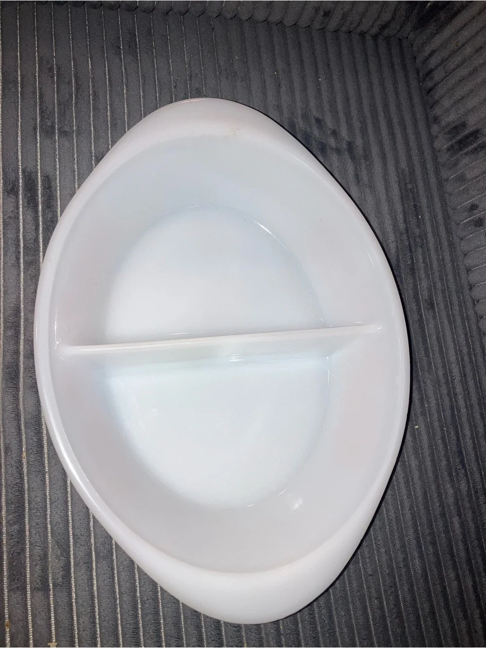 Vintage Jeannette Glasbake Cornucopia Lovebirds Milk Glass Divided Casserole